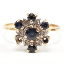 18CT GOLD SAPPHIRE & DIAMOND RING - AF