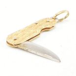 VINTAGE 18CT BICOLOUR GOLD POCKETKNIFE NECKLACE PENDANT