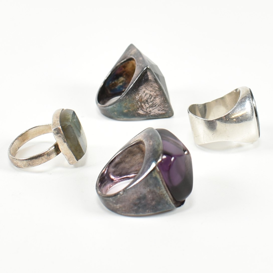 COLLECTION OF SILVER & GEM SET COCKTAIL RINGS - Image 7 of 9