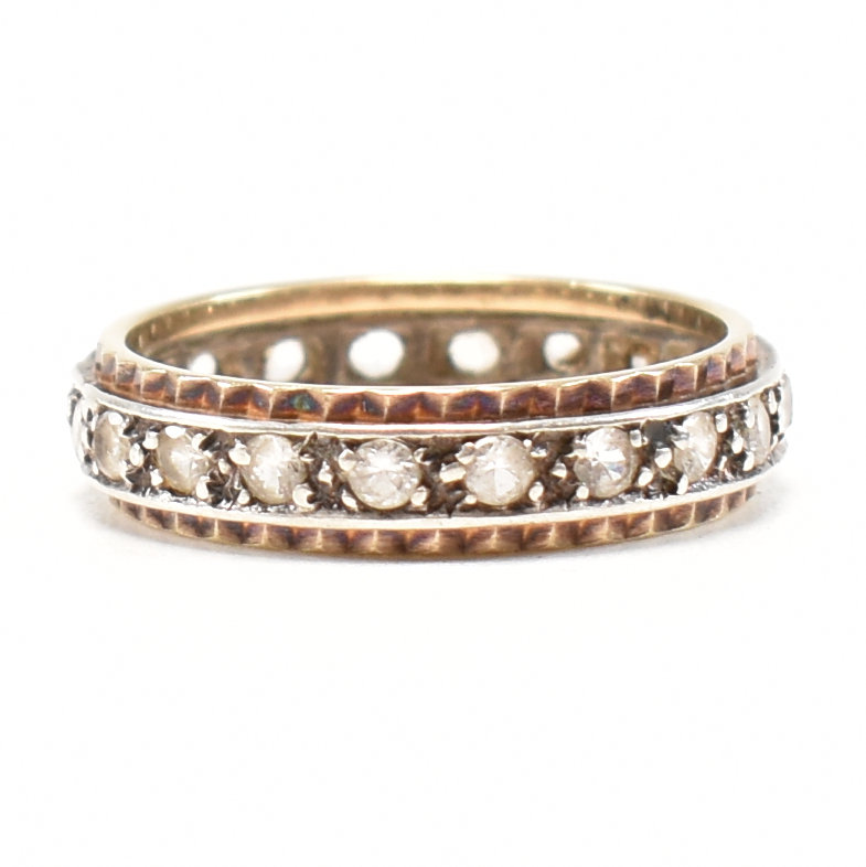 9CT GOLD SILVER & SPINEL ETERNITY RING