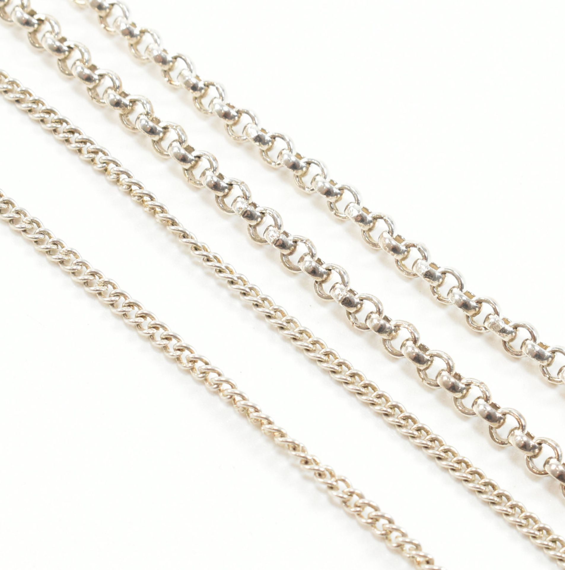 TWO 925 SILVER & BLACK STONE CHAIN NECKLACES - Image 4 of 5