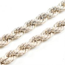 SILVER TWISTED ROPE CHAIN NECKLACE