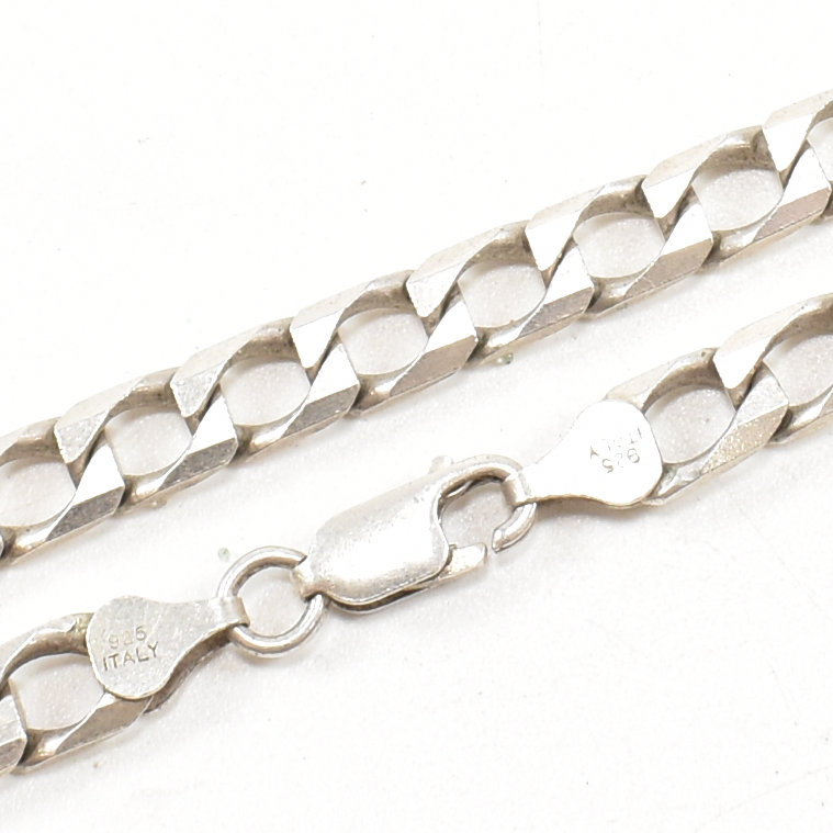 ITALIAN 925 SILVER FLAT CURB LINK CHAIN - Image 3 of 3