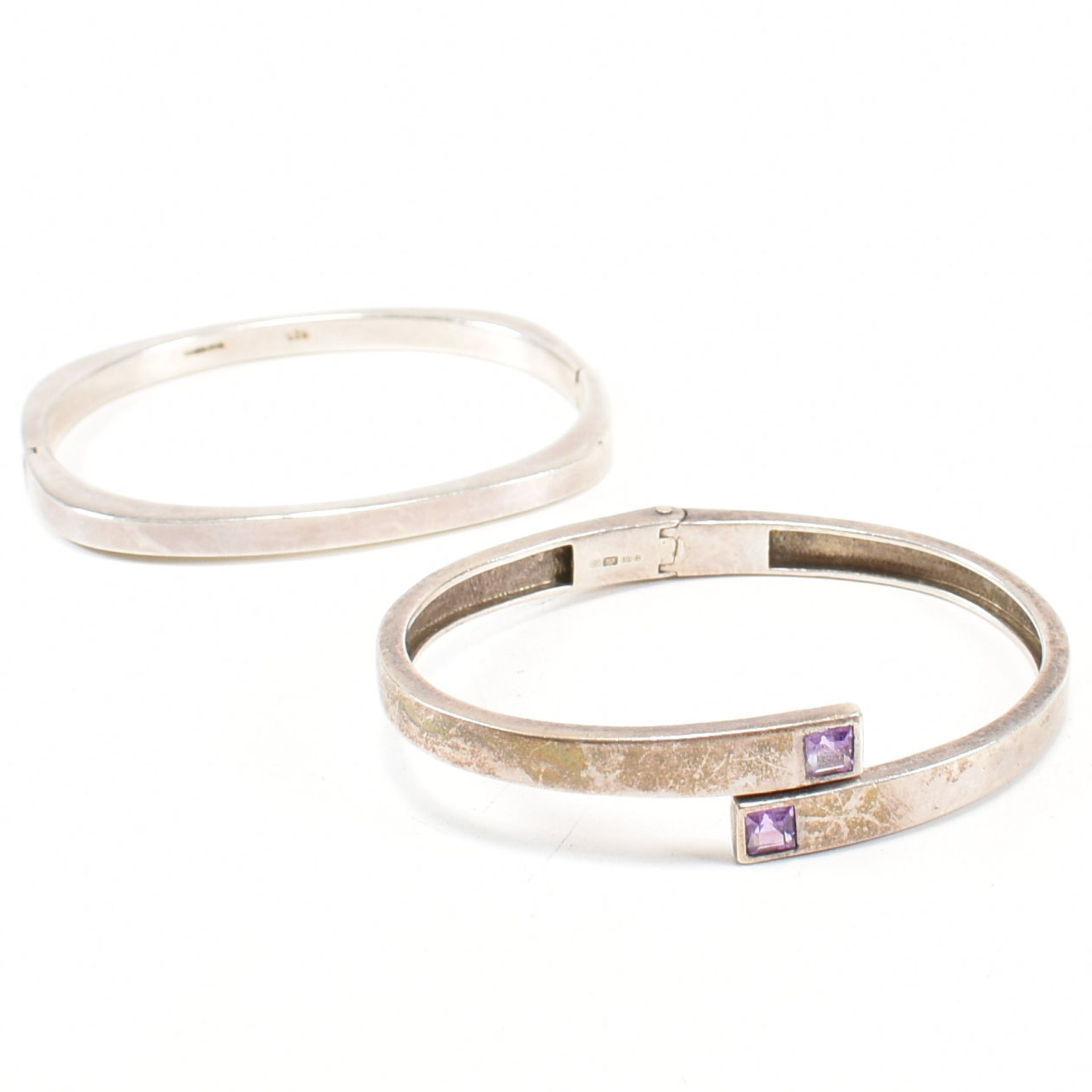 TWO HALLMARKED 925 SILVER BANGLES