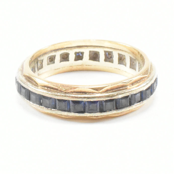 VINTAGE YELLOW METAL & SAPPHIRE ETERNITY RING - Image 6 of 8