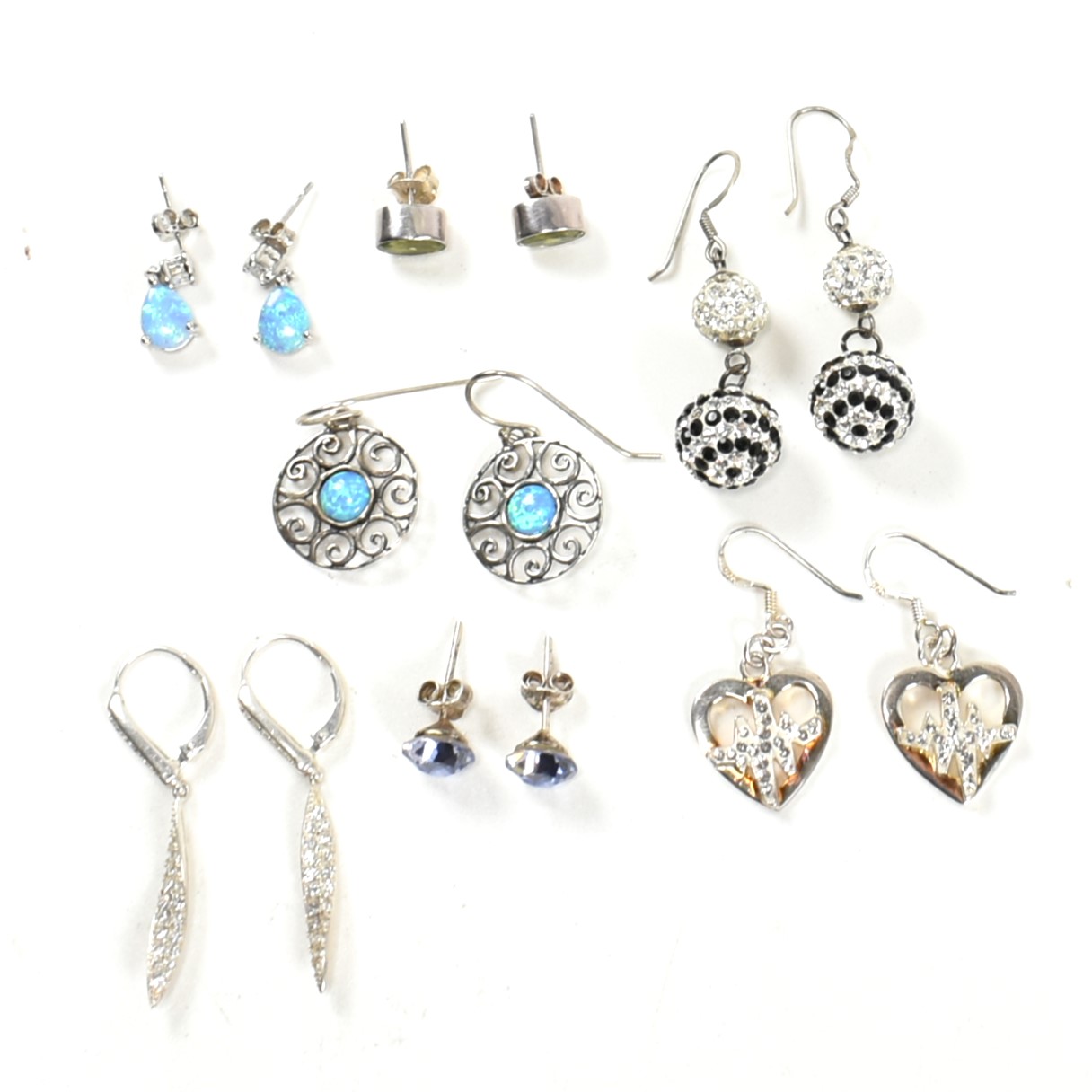 COLLECTION OF 925 SILVER & GEM SET EARRINGS - Image 2 of 7