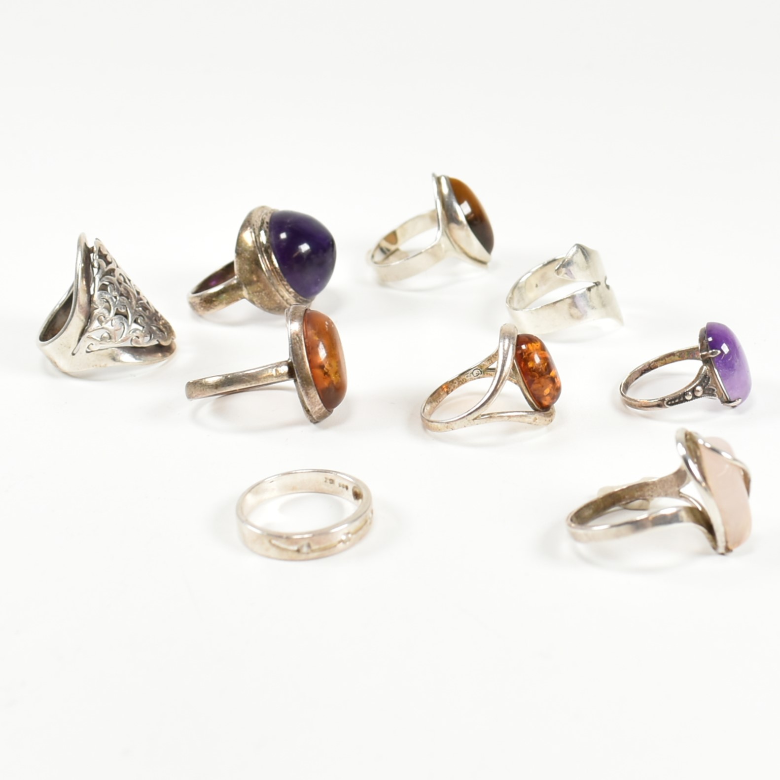 COLLECTION OF SILVER & GEM SET RINGS - Image 3 of 4