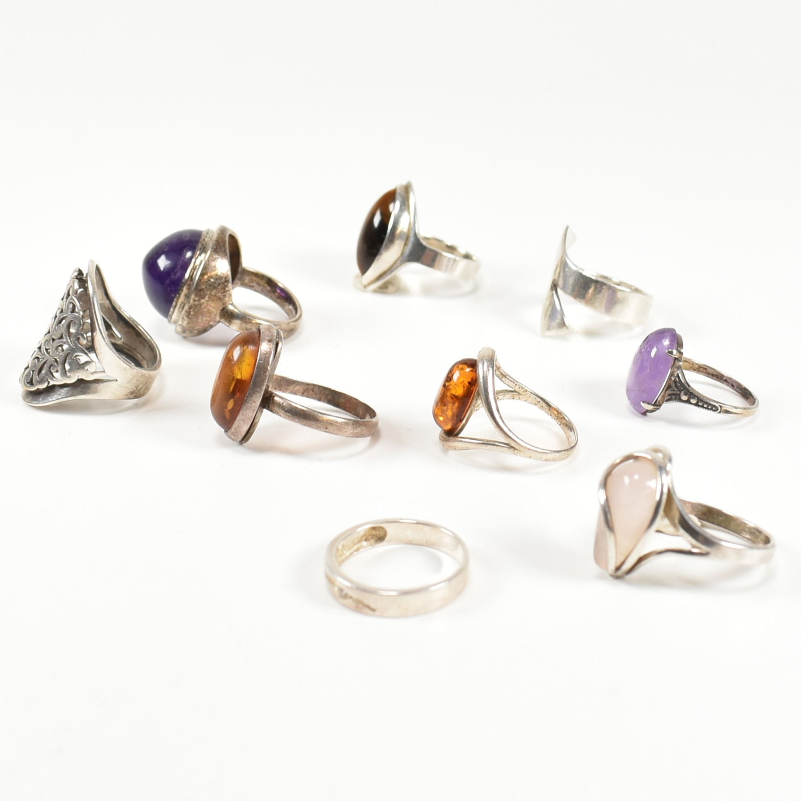 COLLECTION OF SILVER & GEM SET RINGS - Image 4 of 4