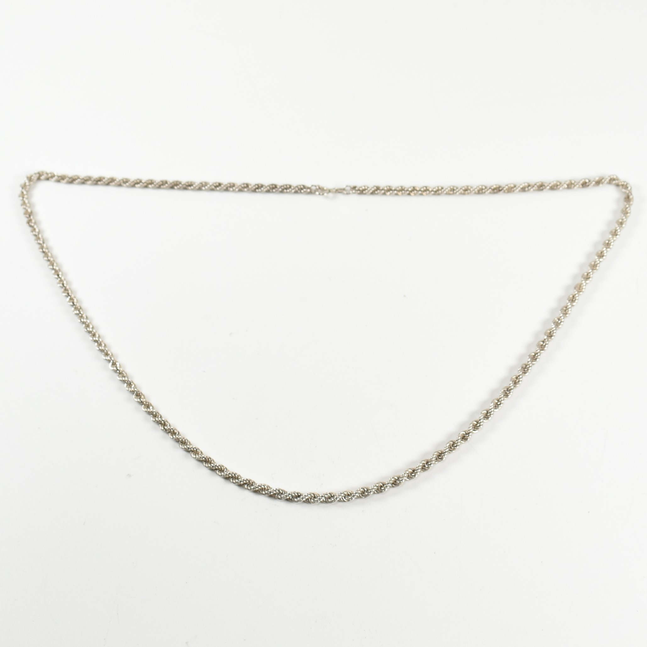 HALLMARKED SILVER TWISTED ROPE CHAIN NECKLACE - Image 3 of 4