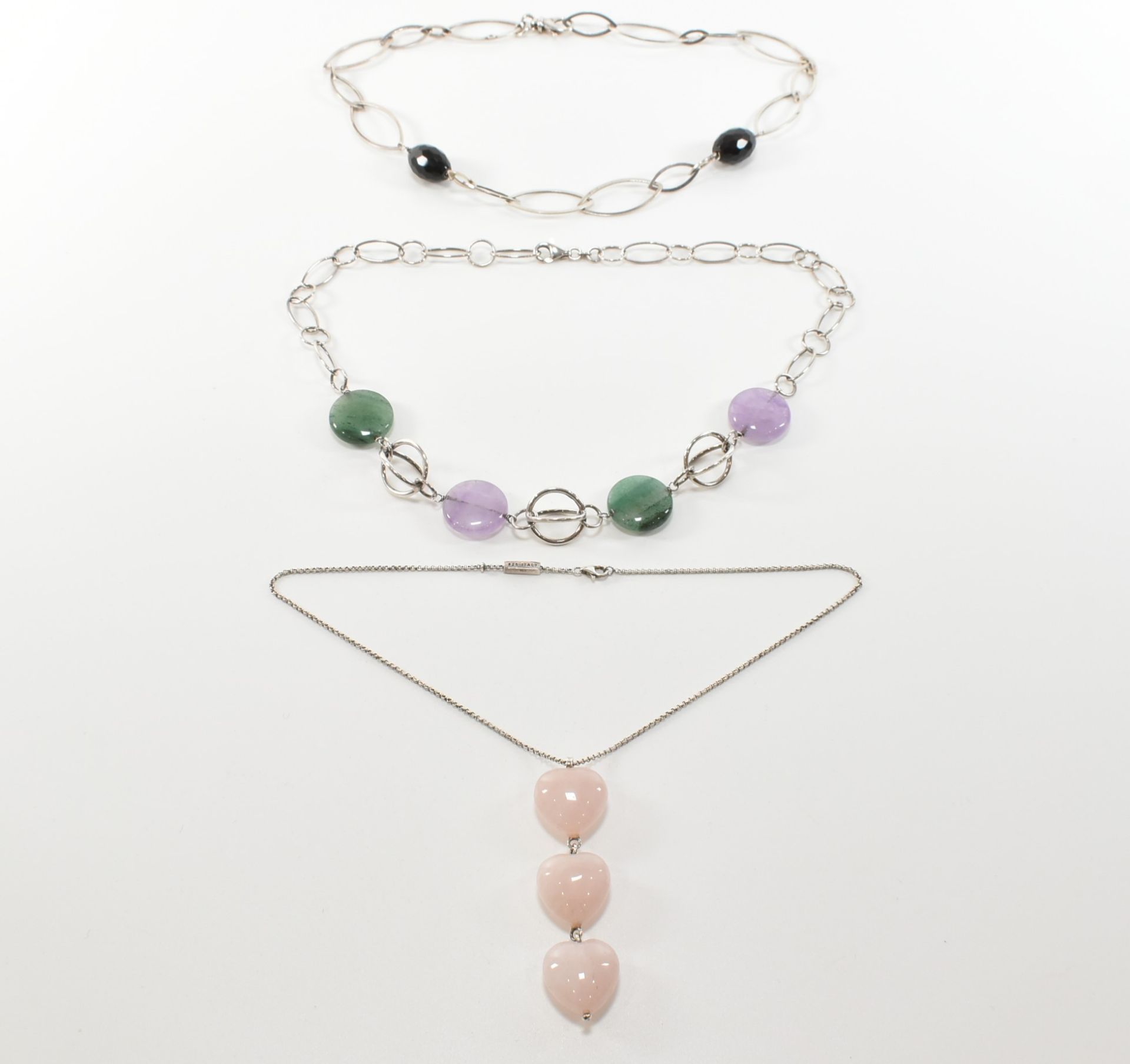 COLLECTION OF 925 SILVER & STONE NECKLACES - Image 2 of 6
