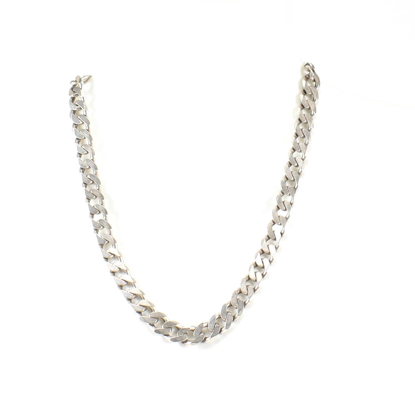 ITALIAN HALLMARKED SILVER CURB LINK CHAIN NECKLACE - Image 4 of 4