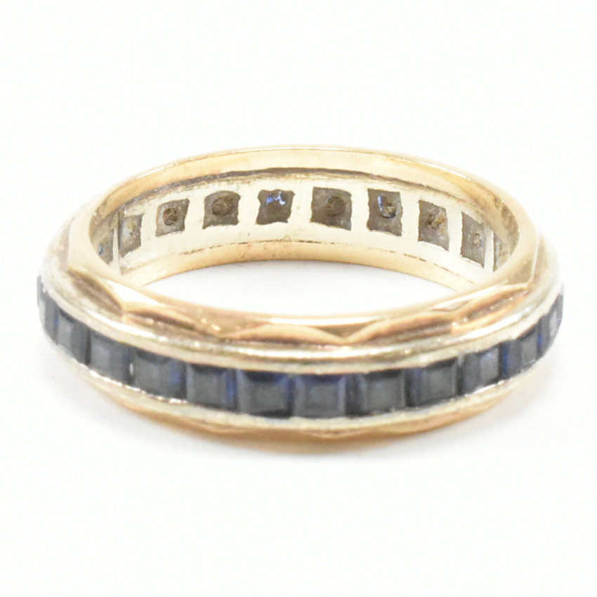 VINTAGE YELLOW METAL & SAPPHIRE ETERNITY RING - Image 5 of 8
