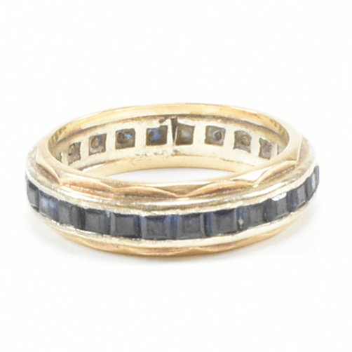 VINTAGE YELLOW METAL & SAPPHIRE ETERNITY RING - Image 2 of 8