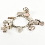 SILVER CHARM BRACELET WITH INTAGLIO SEAL FOB CHARM