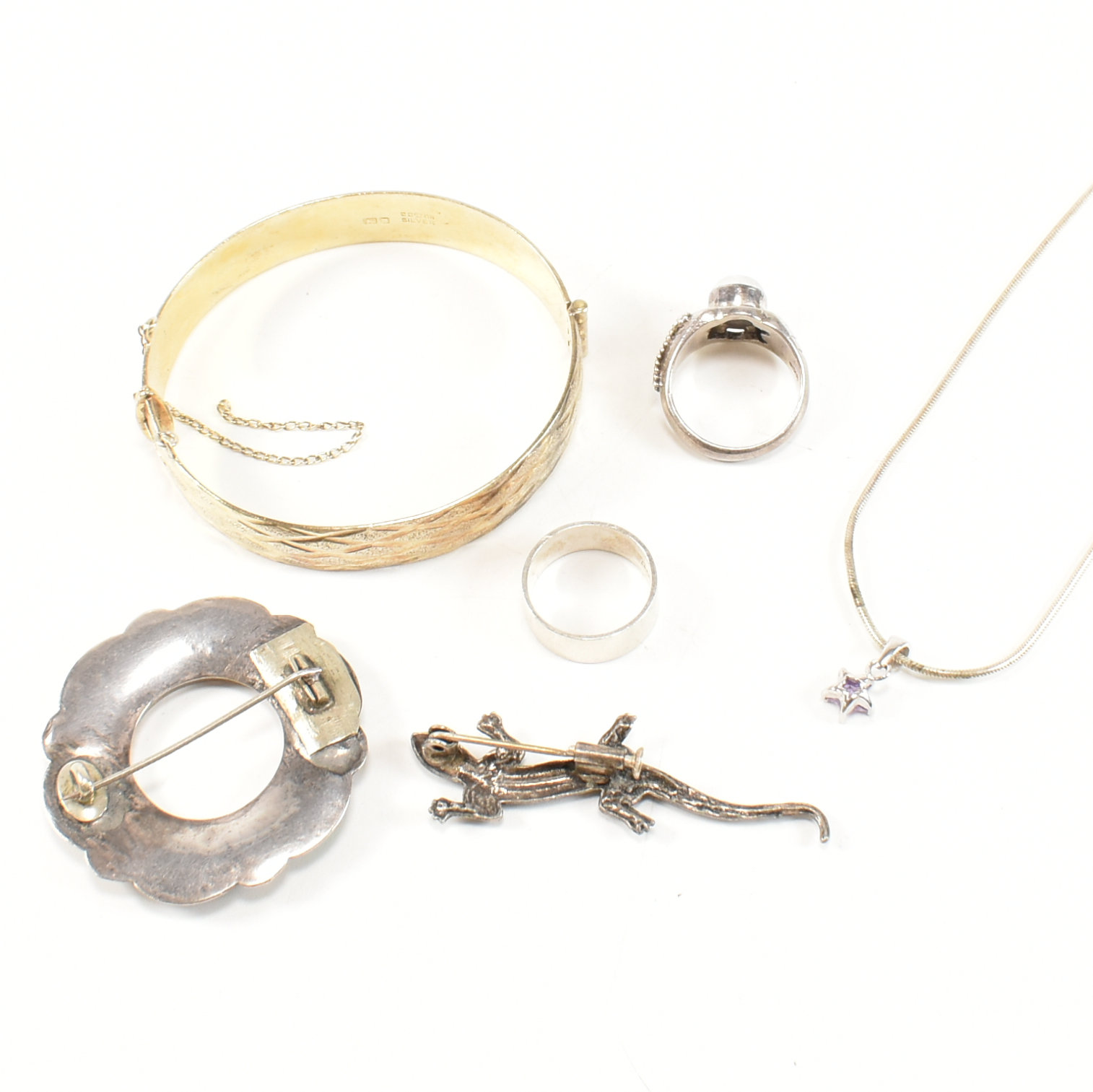 COLLECTION OF SILVER & SILVER GILT JEWELLERY - Image 2 of 14