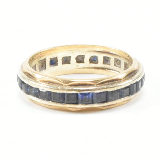 VINTAGE YELLOW METAL & SAPPHIRE ETERNITY RING - Image 3 of 8