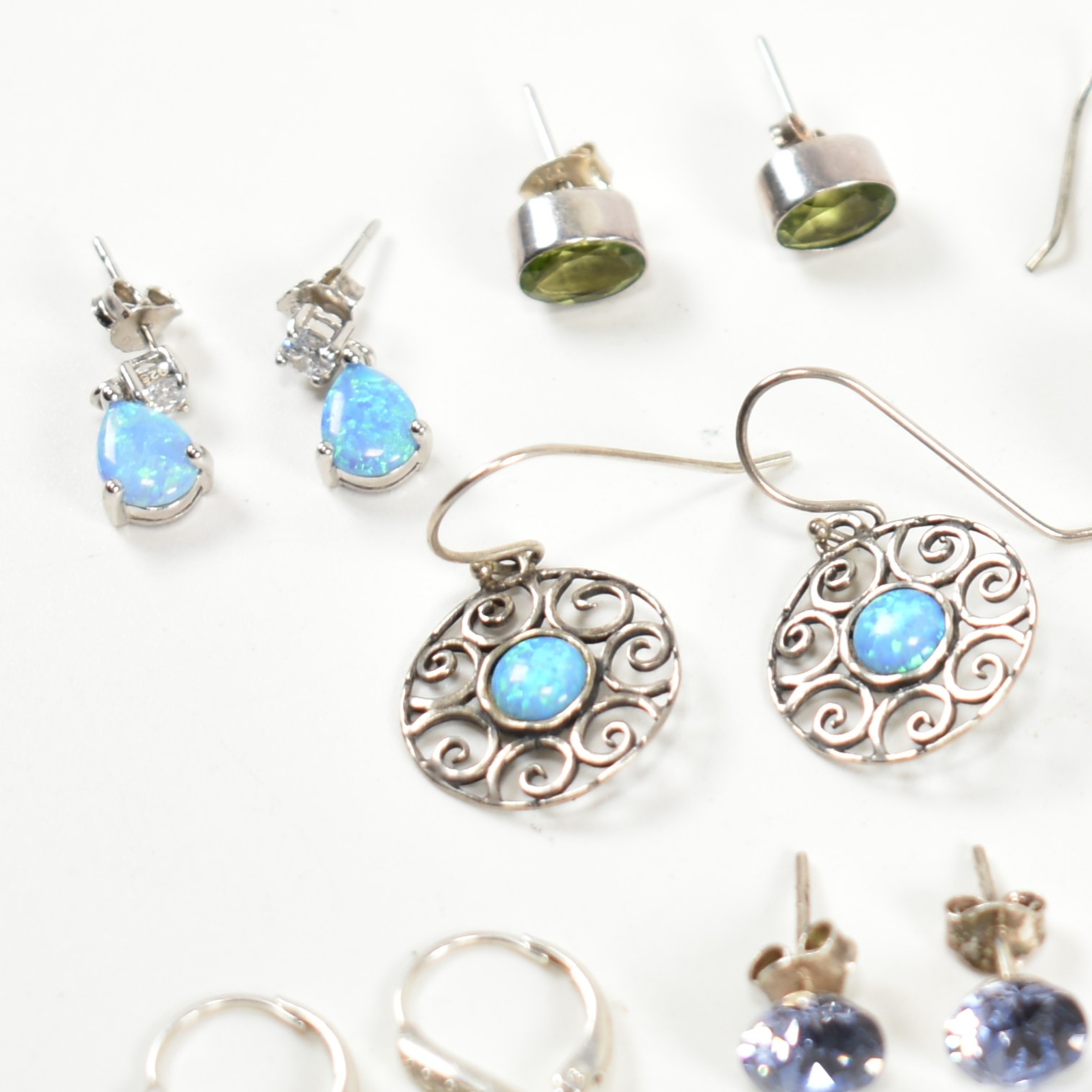 COLLECTION OF 925 SILVER & GEM SET EARRINGS - Image 4 of 7