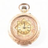14CT GOLD OPEN FACED CROWN WIND POCKET FOB WATCH