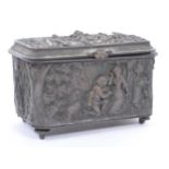 EARLY 20TH CENTURY FRENCH SPELTER LIDDED JEWELLERY CASKET