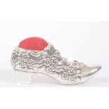 VICTORIAN 19TH CENTURY STYLE HIGH HEEL SHOE PIN CUSHION