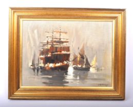 ERIC HAYSOM CRADDY - TALL SHIPS - OIL ON BOARD