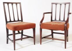 TWO GEORGE III 19TH CENTURY ROSEWOOD DINING CHAIRS
