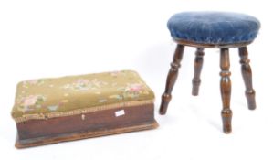 VICTORIAN COUNTRY HOUSE TAPESTRY KNEELER & STOOL