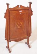 EARLY 20TH CENTURY EDWARDIAN OAK VENEERED FIRE SCREEN