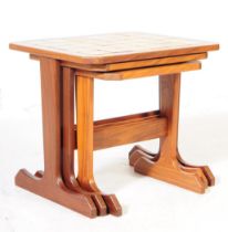 G-PLAN - RETRO MID CENTURY TEAK & TILE NEST OF TABLES