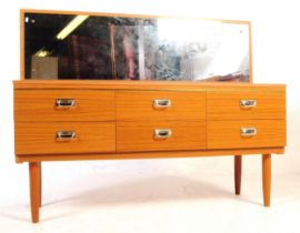 RETRO 20TH CENTURY MELAMINE TEAK WOOD EFFECT DRESSING TABLE