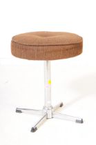 RETRO 20TH CENTURY UPHOLSTERED & CHROME SWIVEL STOOL