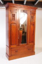 EARLY 20TH CENTURY EDWARDIAN OAK DOUBLE WARDROBE