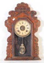 19TH CENTURY CARVED MAHOGANY GINGERBREAD CLOCK