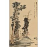 ZHANG DAQIAN 张大千 - SCHOLAR UNDER PINE TREES 松下高仕图