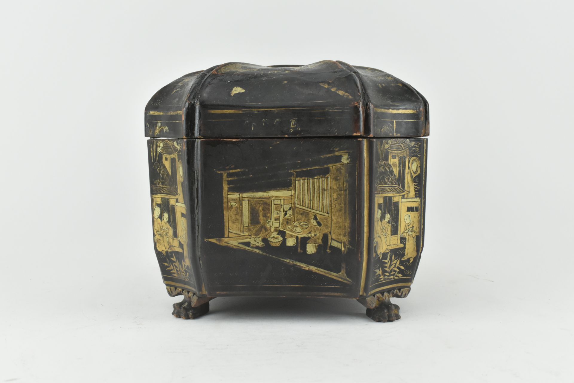 QING DYNASTY LACQUERED TEA CADDY BOX 清 茶盒 - Image 5 of 9