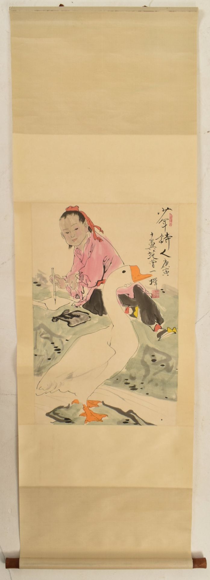 FAN FENG 范曾 - GOOSE AND BOY 少年诗人唐寅 - Image 6 of 6