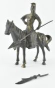 BRONZE FIGURINE OF A WARRIOR ON HORSEBACK 关公和赤兔马铜像
