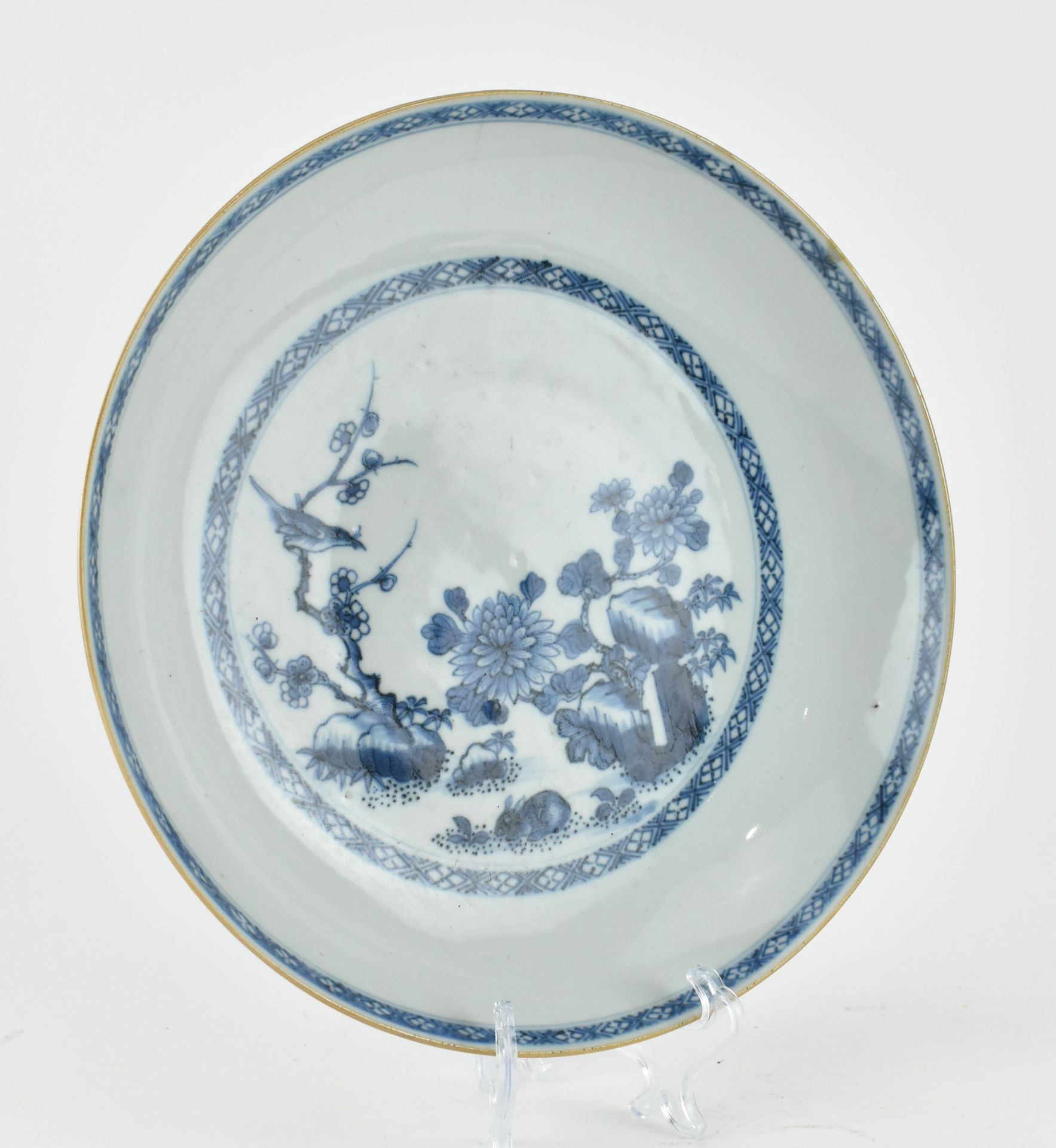 QING 18TH CENTURY BLUE AND WHITE CHARGER 清 康熙青花花鸟盘 - Bild 2 aus 5