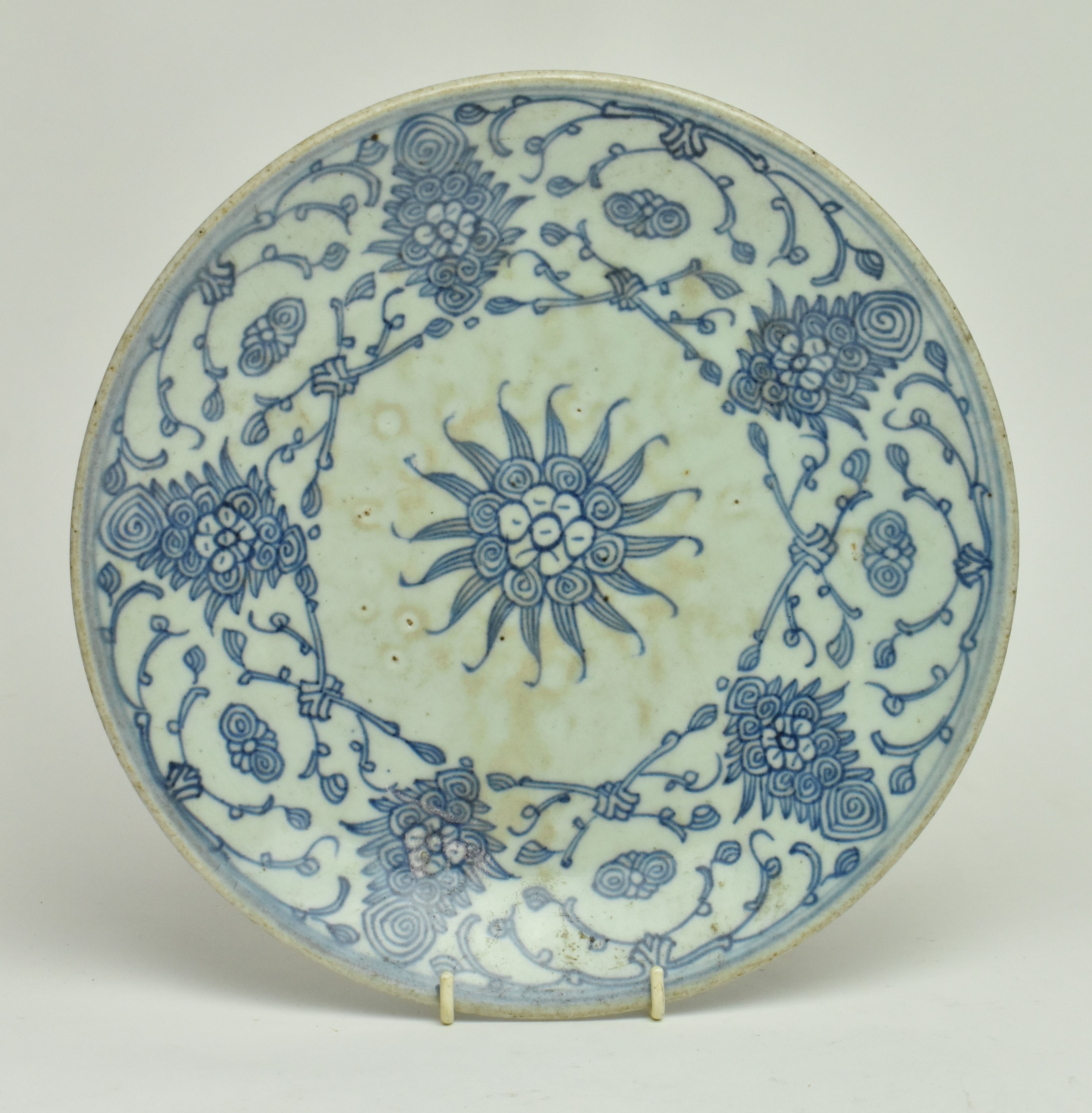 QING DAOGUANG PERIOD BLUE AND WHITE PLATE 清 道光青花盘 - Image 2 of 7