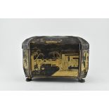 QING DYNASTY LACQUERED TEA CADDY BOX 清 茶盒