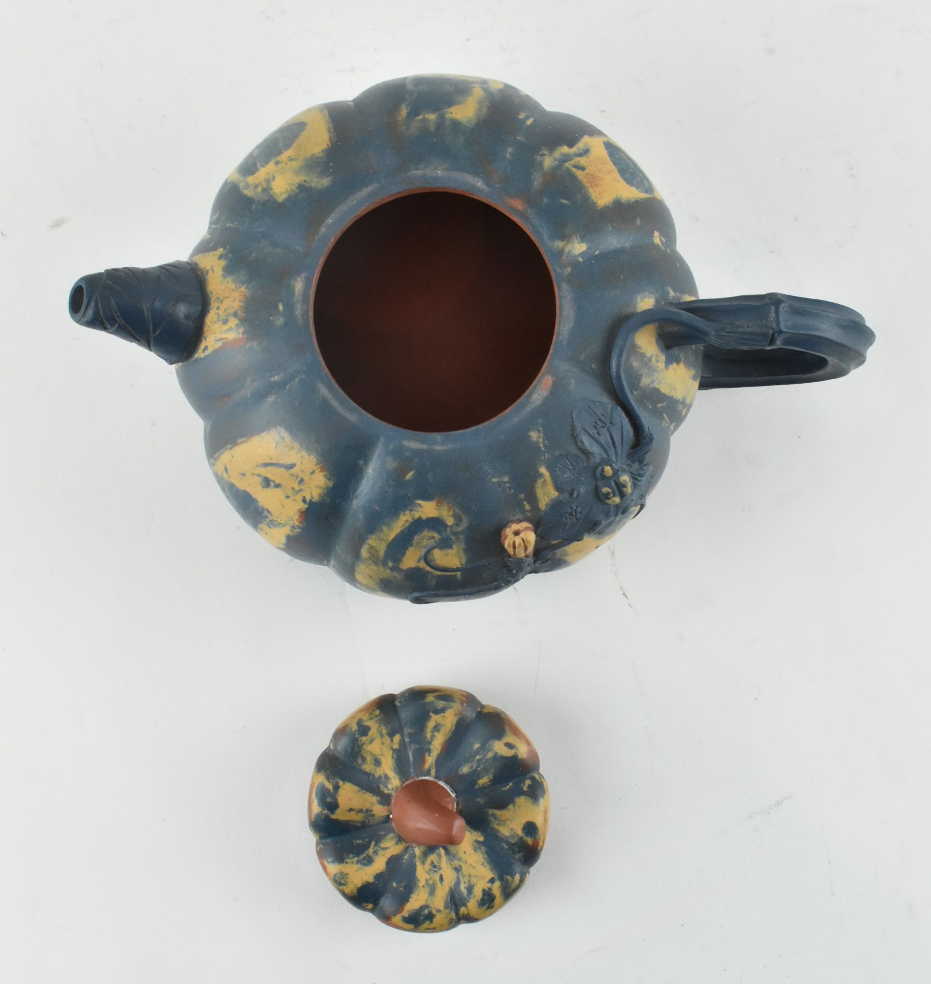 CHINESE YIXING "PUMPKIN" ZISHA TEAPOT 手绘紫砂南瓜壶 - Bild 3 aus 9