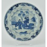 18TH CENTURY KANGXI PERIOD BLUE AND WHITE 清 青花“西厢记”人物盘