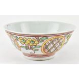 MING OR LATER TRI-COLOURED BOWL 明 红黄绿彩绘碗