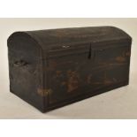 QING DYNASTY WOODEN LACQUERED STORAGE CHEST 清 富贵木宝箱