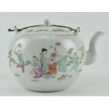 LATE QING DYNASTY FAMILE ROSE TEAPOT 晚清 粉彩戏婴茶壶