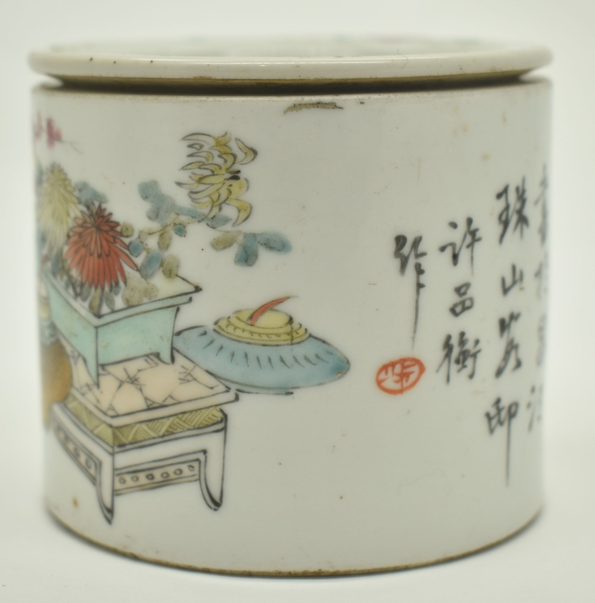 REPUBLIC PERIOD FAMILLE ROSE CRICKET BOX 民国 许昌衡制蛐蛐罐 - Bild 2 aus 12