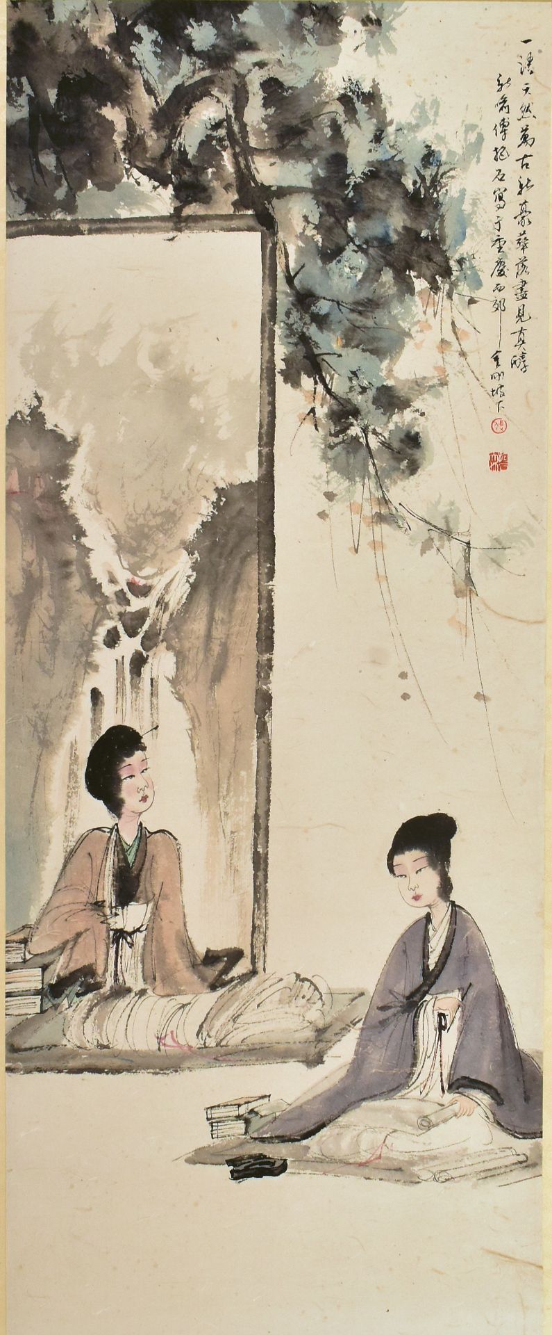 FU BAOSHI - CHINESE SCHOOL - FOUR SCROLLS 傅抱石 四条屏 - Image 5 of 14