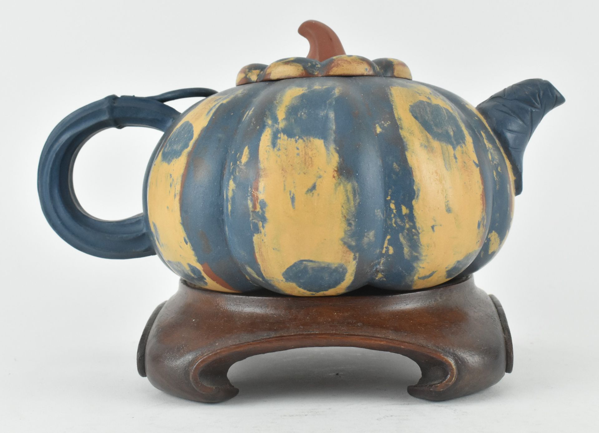 CHINESE YIXING "PUMPKIN" ZISHA TEAPOT 手绘紫砂南瓜壶 - Bild 2 aus 9