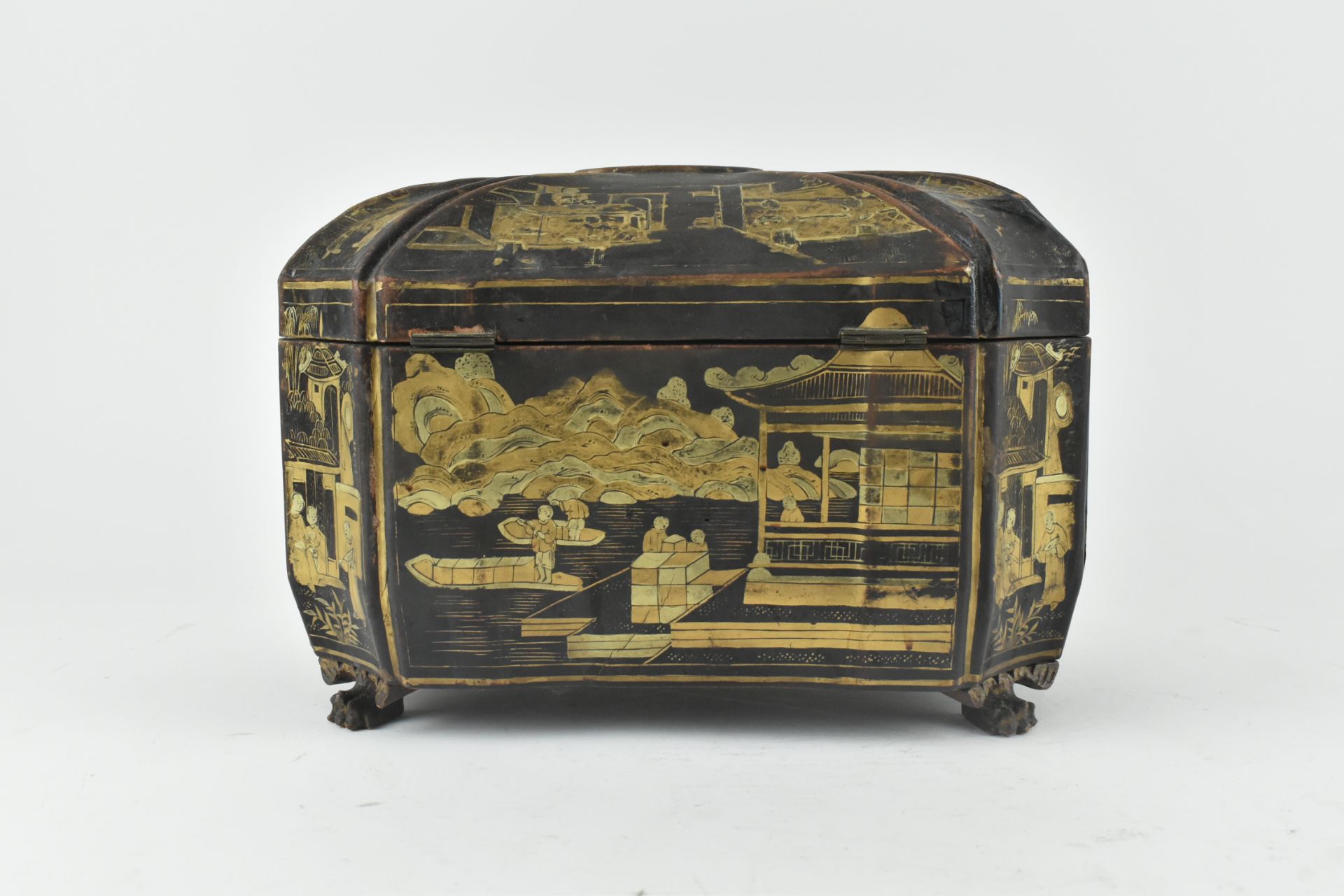 QING DYNASTY LACQUERED TEA CADDY BOX 清 茶盒 - Image 4 of 9