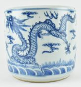 BLUE AND WHITE "DRAGON" JARDINIERE CENSER 双龙戏珠香炉